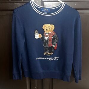 Polo by Ralph Lauren Blue Sweater with Bear Motif